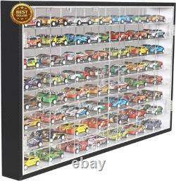 1/64 Diecast Hot Toy Car Display Case 56 Slot Wall Mount Storage Cabinet Rack