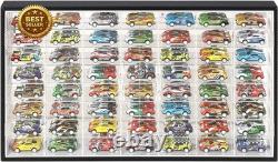 1/64 Diecast Hot Toy Car Display Case 56 Slot Wall Mount Storage Cabinet Rack