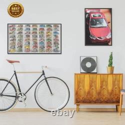 1/64 Diecast Hot Toy Car Display Case 56 Slot Wall Mount Storage Cabinet Rack