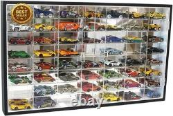 1/64 Diecast Hot Toy Car Display Case 56 Slot Wall Mount Storage Cabinet Rack