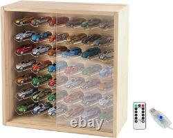 1/64 Mini Cars Display Case with Lighted 7 Tiers Wall Mounted Display Box with A