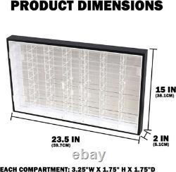 1/64 Scale Diecast Car Display Case 56 Slots Wall Mount Cabinet UV Protection