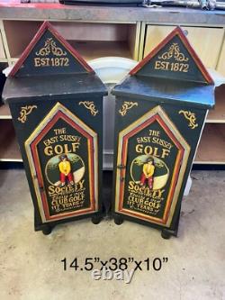 1-vintage East Sussex Golf Society Storage Display Case Cabinet 38x 14.5x 10