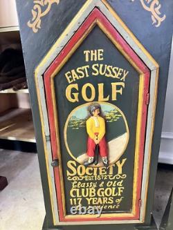 1-vintage East Sussex Golf Society Storage Display Case Cabinet 38x 14.5x 10