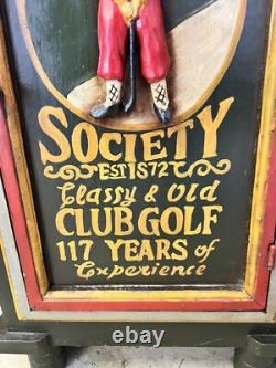 1-vintage East Sussex Golf Society Storage Display Case Cabinet 38x 14.5x 10