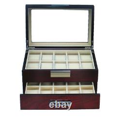 10 20 Slot Wrist Watch Oak Wood Storage Display Box Display Case Chest Cabinet