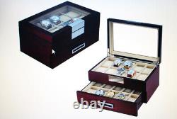 10 20 Slot Wrist Watch Oak Wood Storage Display Box Display Case Chest Cabinet