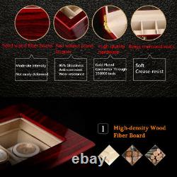 10 Grids Wooden Watch Jewelry Display Box Storage Organizer Glass Case