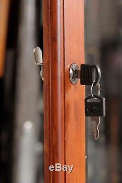 10 Gun Rifle Storage Cabinet Wood Locking Display Case Shotgun Safe 3 Shelves