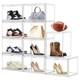 10 Pack Acrylic X-Large Sneaker Shoe Storage Display Case Shoe Boxes Clear Pl