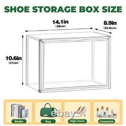 10 Pack Acrylic X-Large Sneaker Shoe Storage Display Case Shoe Boxes Clear Pl