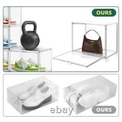 10 Pack Acrylic X-Large Sneaker Shoe Storage Display Case Shoe Boxes Clear Pl