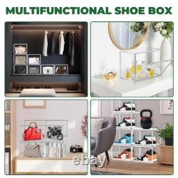 10 Pack Acrylic X-Large Sneaker Shoe Storage Display Case Shoe Boxes Clear Pl