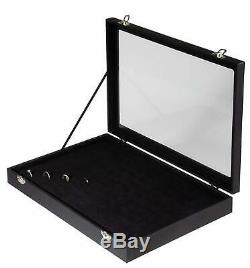 100 SLOT Ring Display Case Organizer Glass Top Jewelry Storage Box Tray Holder