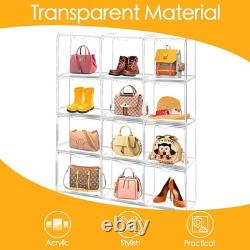 10Pack Purse Organizer for Closet Clear Acrylic Display Case Handbag Storage