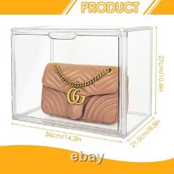 10Pack Purse Organizer for Closet Clear Acrylic Display Case Handbag Storage