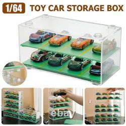 10Pcs/Set Acrylic Display Case 1/64 Scale Toy Car Desktop Storage Box Showcase