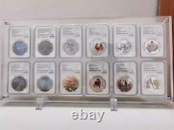 12 Grid Acrylic Display Frame Show Case Storage Box For NGC/PCGS/ICG Coin Holder