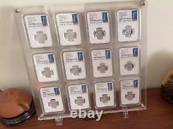 12 Grid Crystal Acrylic Display Frame Show Case Storage Box For NGC Coin Holder