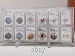 12 Grids Acrylic Display Frame Showcase Storage Box For NGC/PCGS Coin Holder