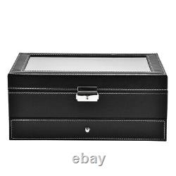 12 Grids Dual Layers Watch Display Storage Case Watch Jewelry Box GIB