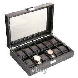 12 Grids Watch Box Travel Jewelry Display Storage Collection Organizer Box Case