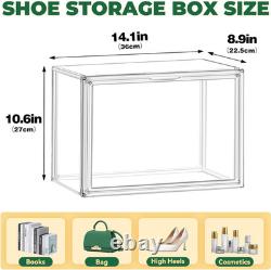 12 Pack X-Large Acrylic Purse Storage Display Case 14.1X8.9X10.6'', Size 15 Clear