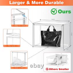 12 Pack X-Large Acrylic Purse Storage Display Case 14.1X8.9X10.6'', Size 15 Clear