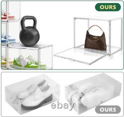 12 Pack X-Large Acrylic Purse Storage Display Case 14.1X8.9X10.6'', Size 15 Clear