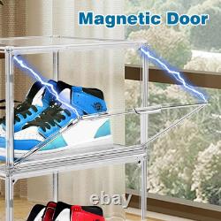 12 Pack X-Large Acrylic Purse Storage Display Case 14.1X8.9X10.6'', Size 15 Clear