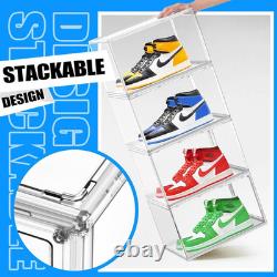 12 Pack X-Large Acrylic Purse Storage Display Case 14.1X8.9X10.6'', Size 15 Clear