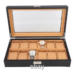 12 Slots Watch Box Display Organizer Jewelry Storage Collection Case Decor Gift