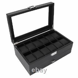 12 Slots Watch Storage Box Jewelry Bracelet Watches Organizer Display Case Gift