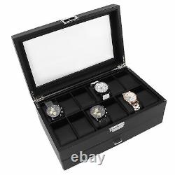 12 Slots Watch Storage Box Jewelry Bracelet Watches Organizer Display Case Gift