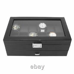 12 Slots Watch Storage Box Jewelry Bracelet Watches Organizer Display Case Gift