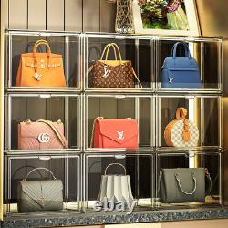 12Pack Clear Plastic Handbag Storage Organizer for Closet, Acrylic Display Case
