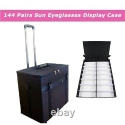 144 Pcs Sunglass Eyeglasses Display Case Sample Box Travel Trolley Case Storage