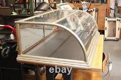 1900s Antique 48 Curved Front Nickel Counter Top Showcase General Store Dixon