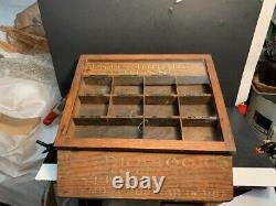 1920 30's Oak Esterbrooks Celebrated Steel Pens Nib Counter Store Display Case