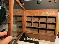 1920 30's Oak Esterbrooks Celebrated Steel Pens Nib Counter Store Display Case