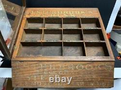 1920 30's Oak Esterbrooks Celebrated Steel Pens Nib Counter Store Display Case