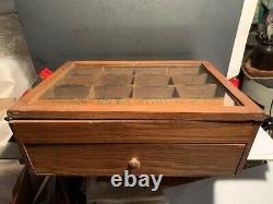 1920 30's Oak Esterbrooks Celebrated Steel Pens Nib Counter Store Display Case