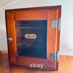 1930 Era Barbershop Antiseptic Sterilizer Storage Cabinet Medical Display Case