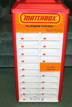 1984 Vintage Matchbox Store Display Case And 44 Cars/boxes