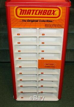 1984 Vintage Matchbox Store Display Case And 44 Cars/boxes