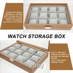 1pc 12 Slot Watch Storage Box Watch Display Case with Pillows