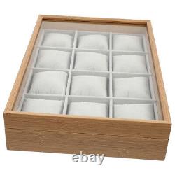 1pc 12 Slot Watch Storage Box Watch Display Case with Pillows
