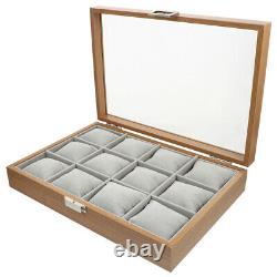 1pc 12 Slot Watch Storage Box Watch Display Case with Pillows