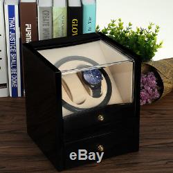 2+2 Automatic Luxury Wood Watch Winder Display Box Organizer Storage Case