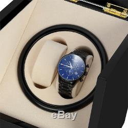 2+2 Automatic Luxury Wood Watch Winder Display Box Organizer Storage Case